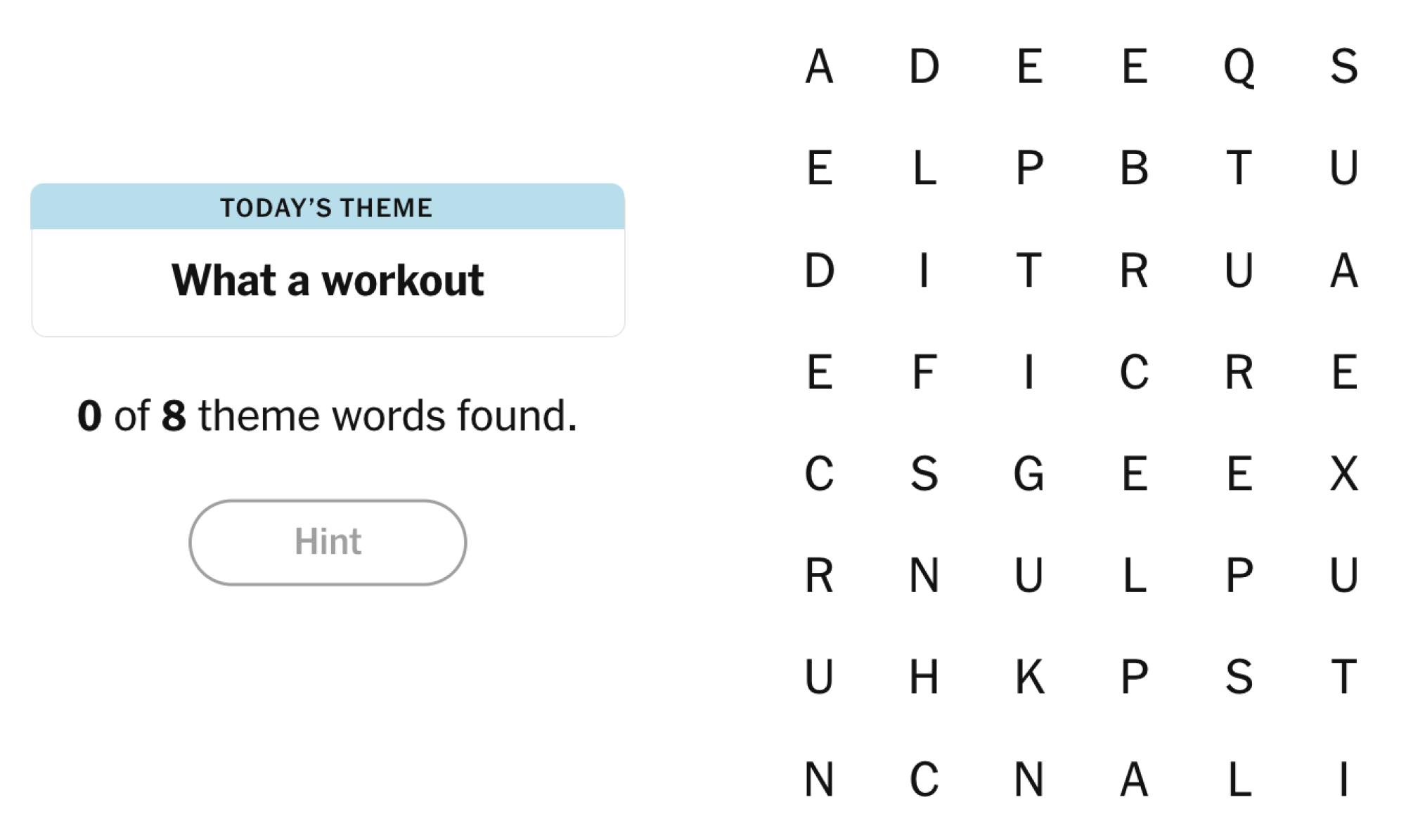 NYT Strands board for January 1, 2025: What a workout.