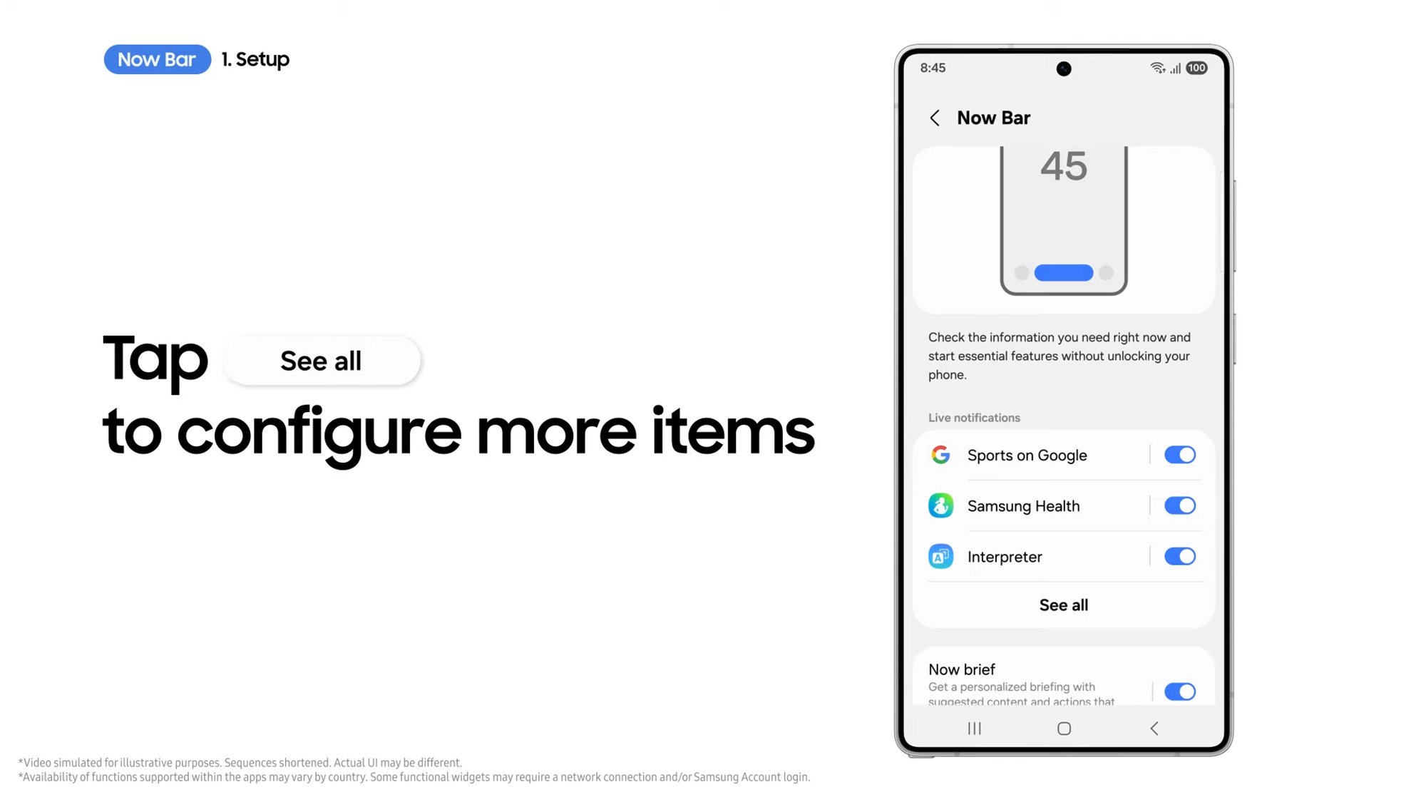 Now Bar Settings