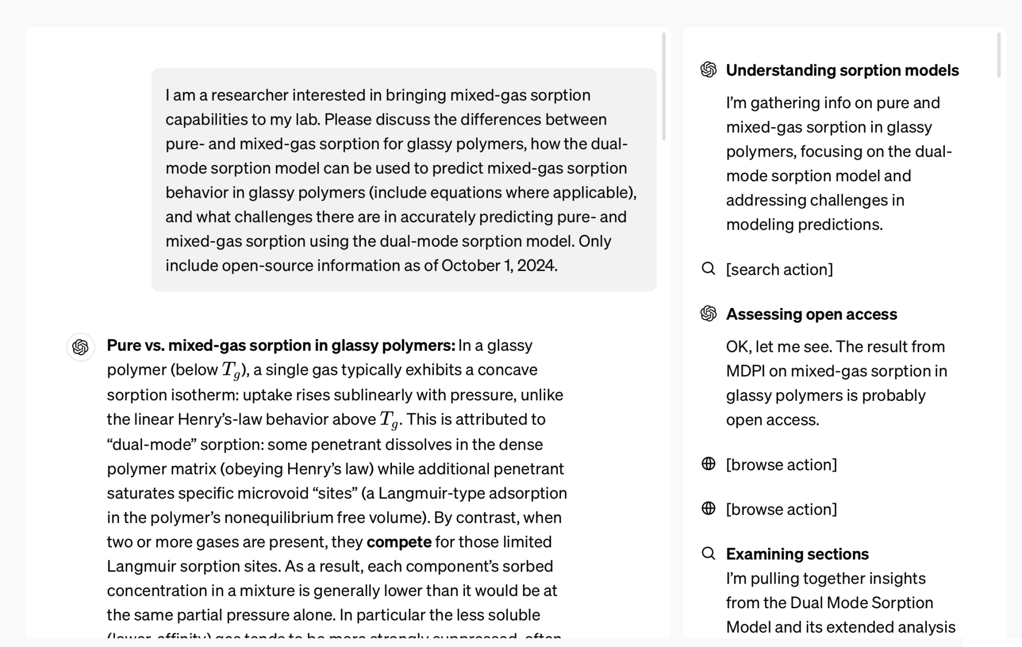 Expert level Chemistry Research in OpenAI Deep Research.