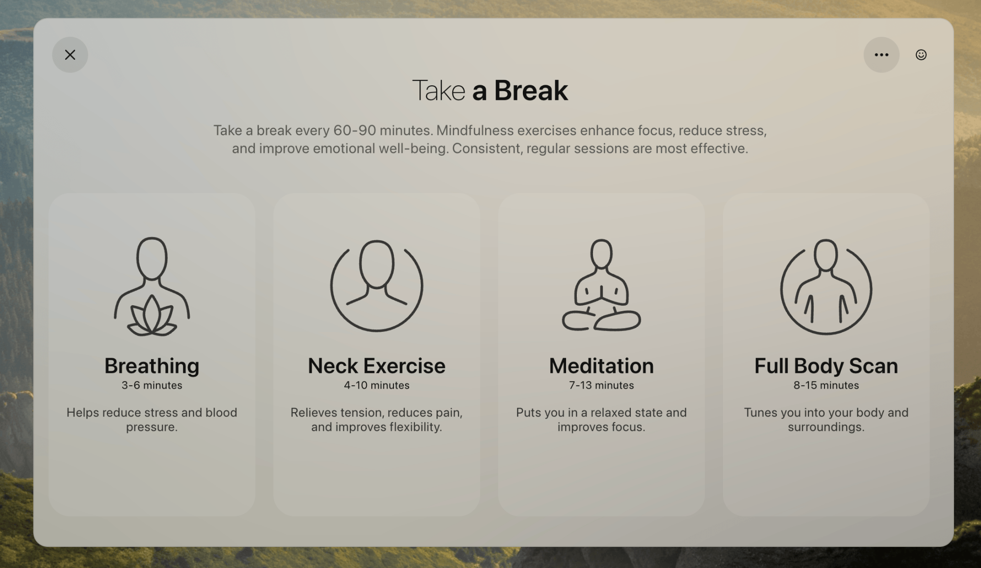 Take a Break feature in Opera Air.