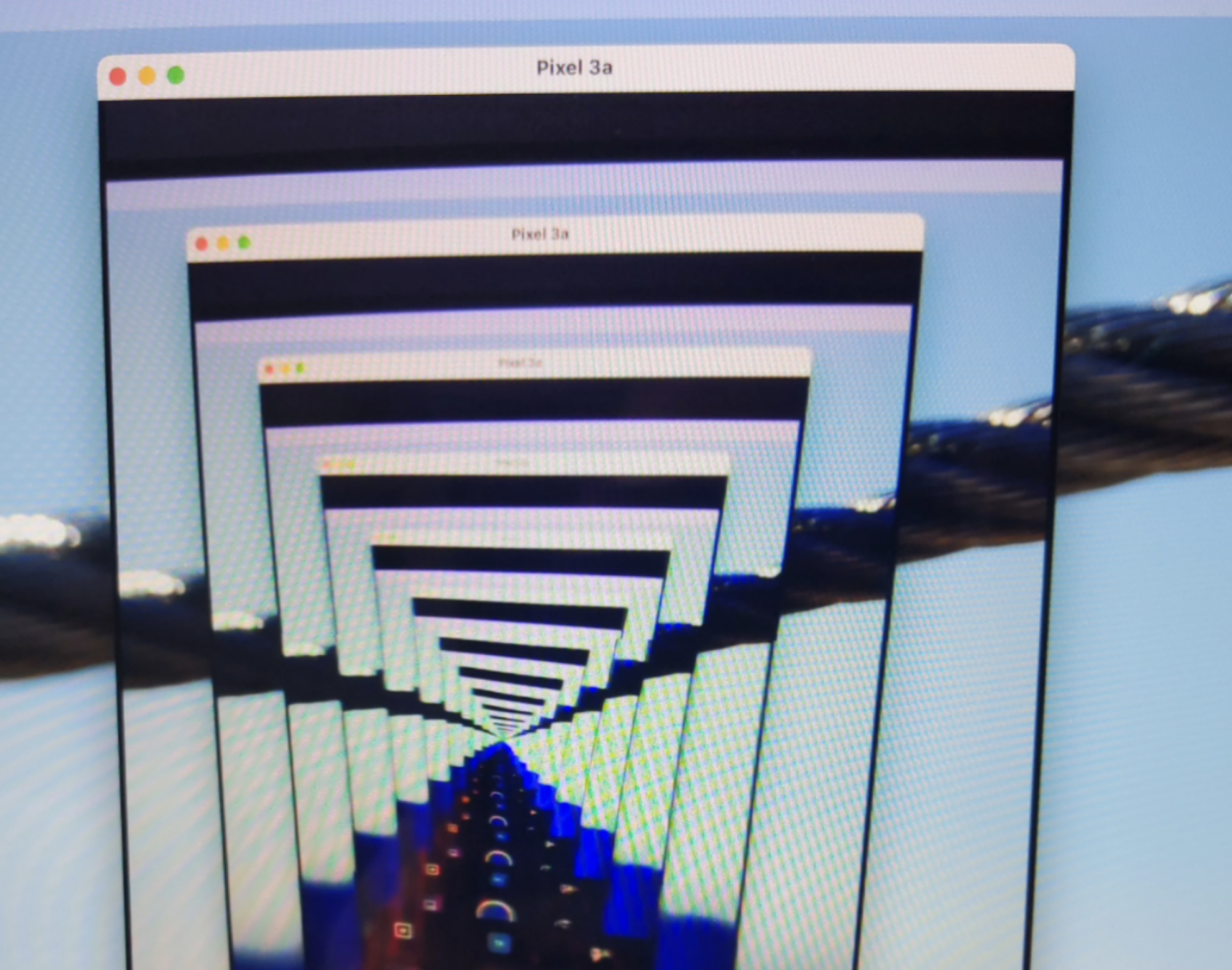 A creative screenshot capturing an endless tunnel effect