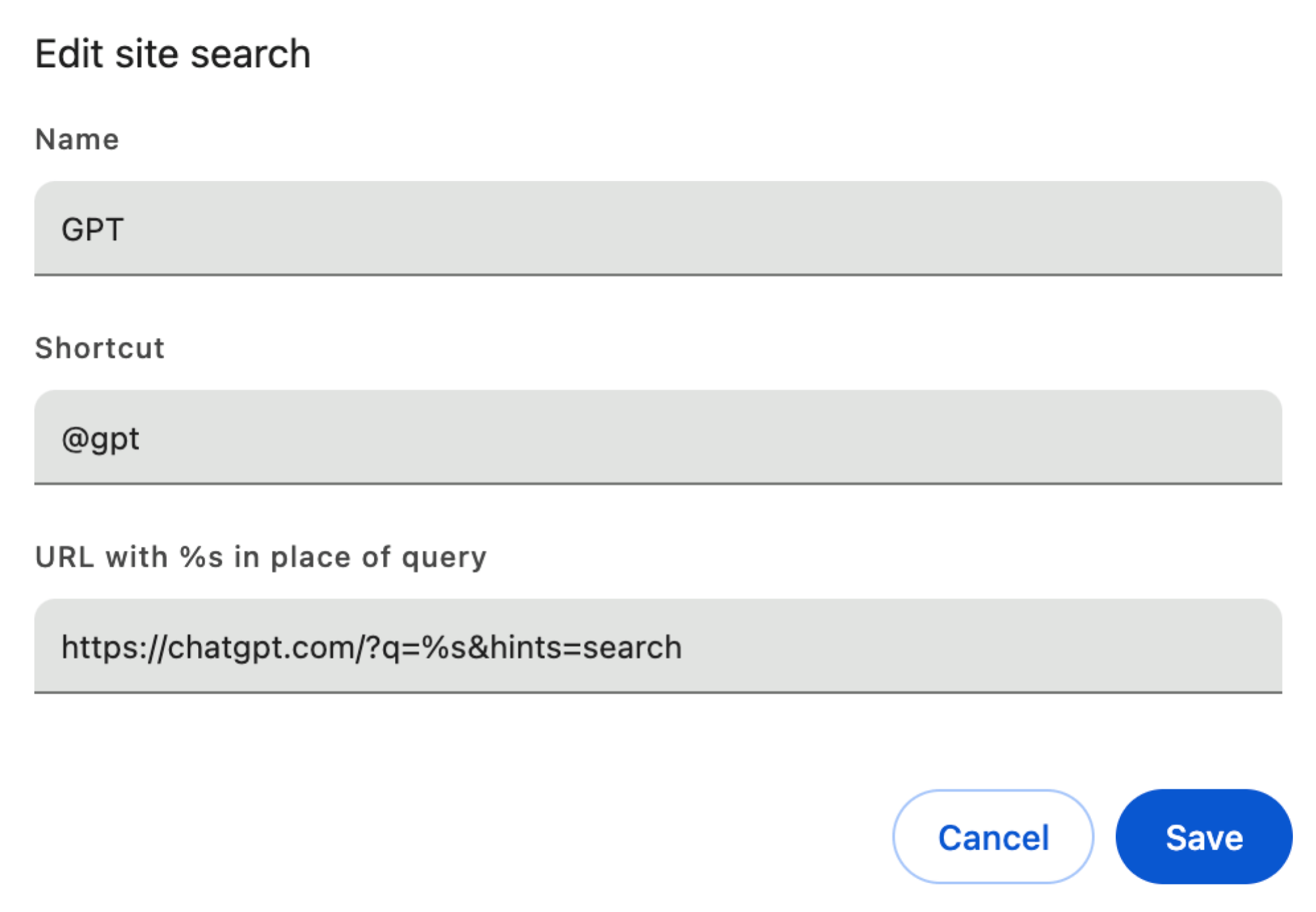 Site Search in Google Search.