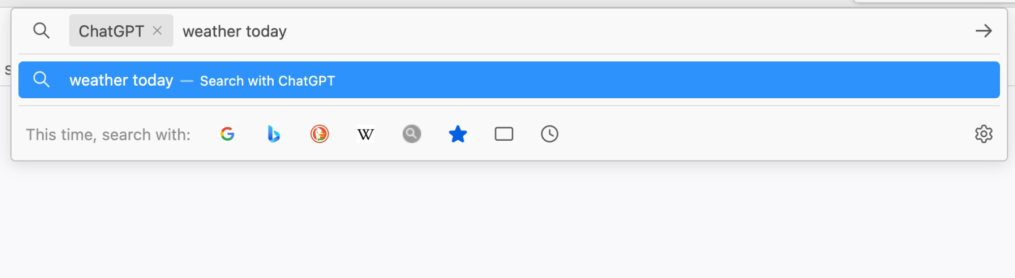 Searching with ChatGPT in Firefox.