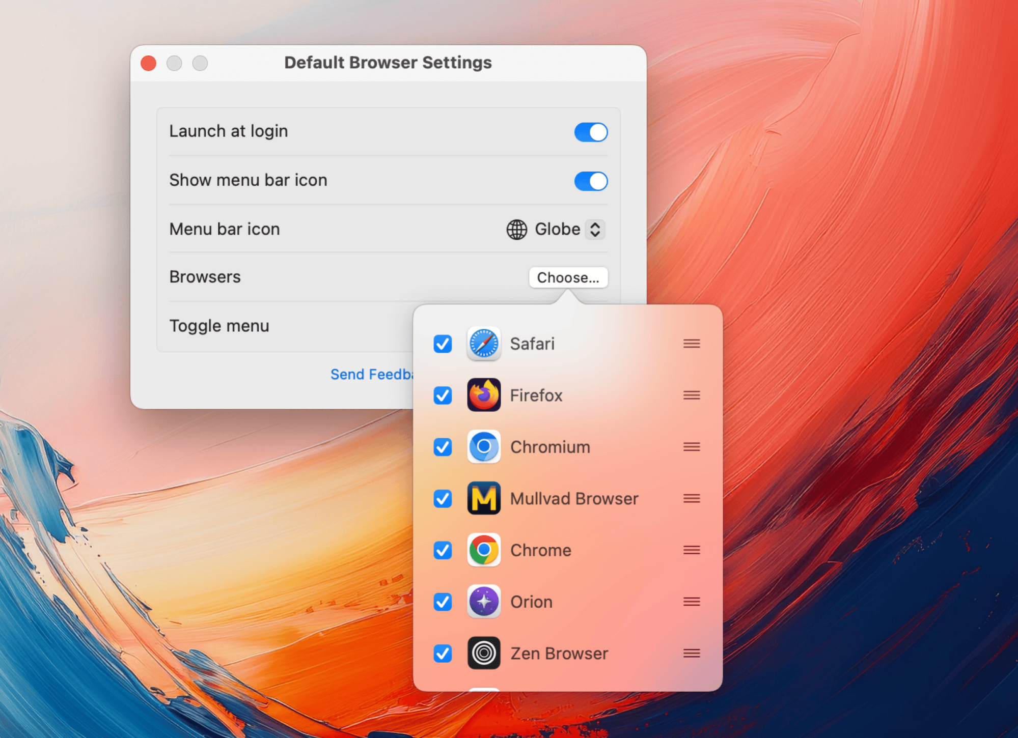 Customizing Default Browser on Mac.