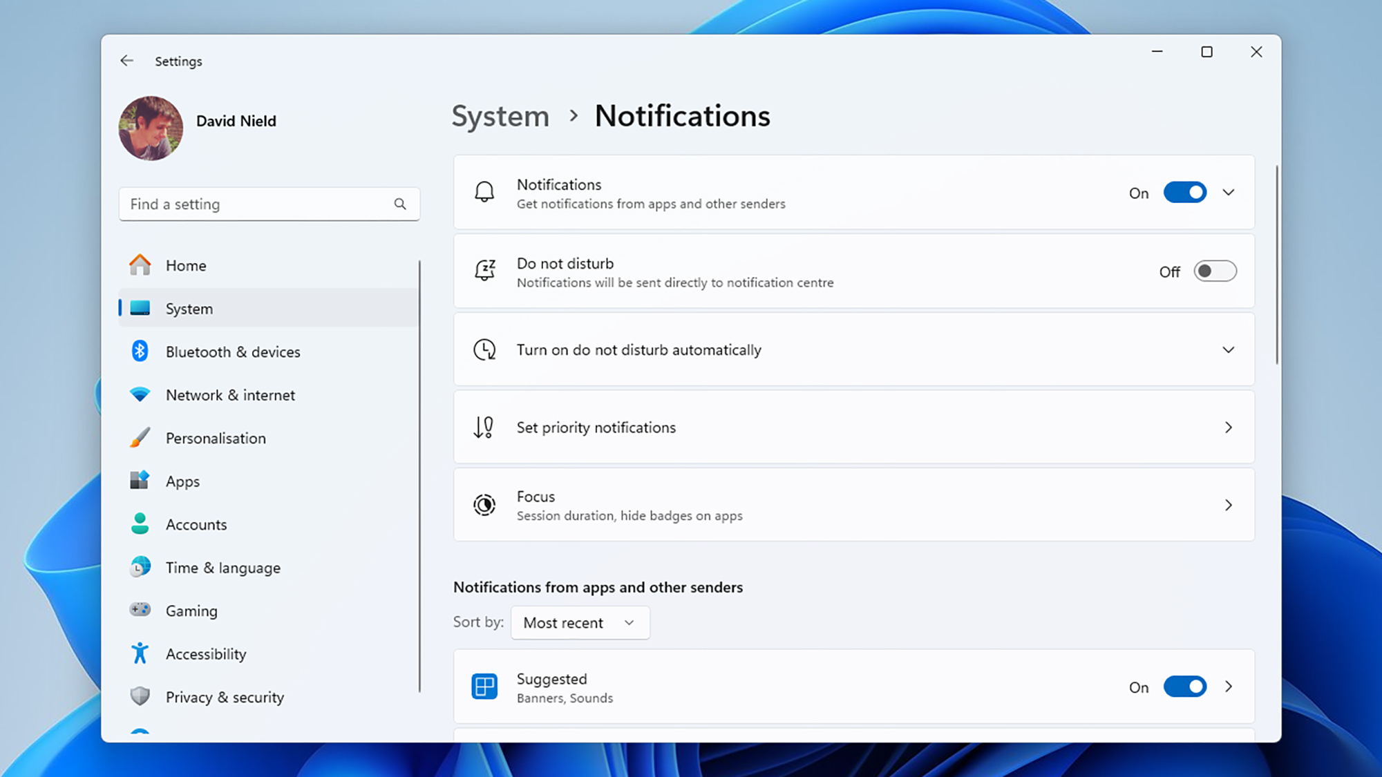 Windows notifications