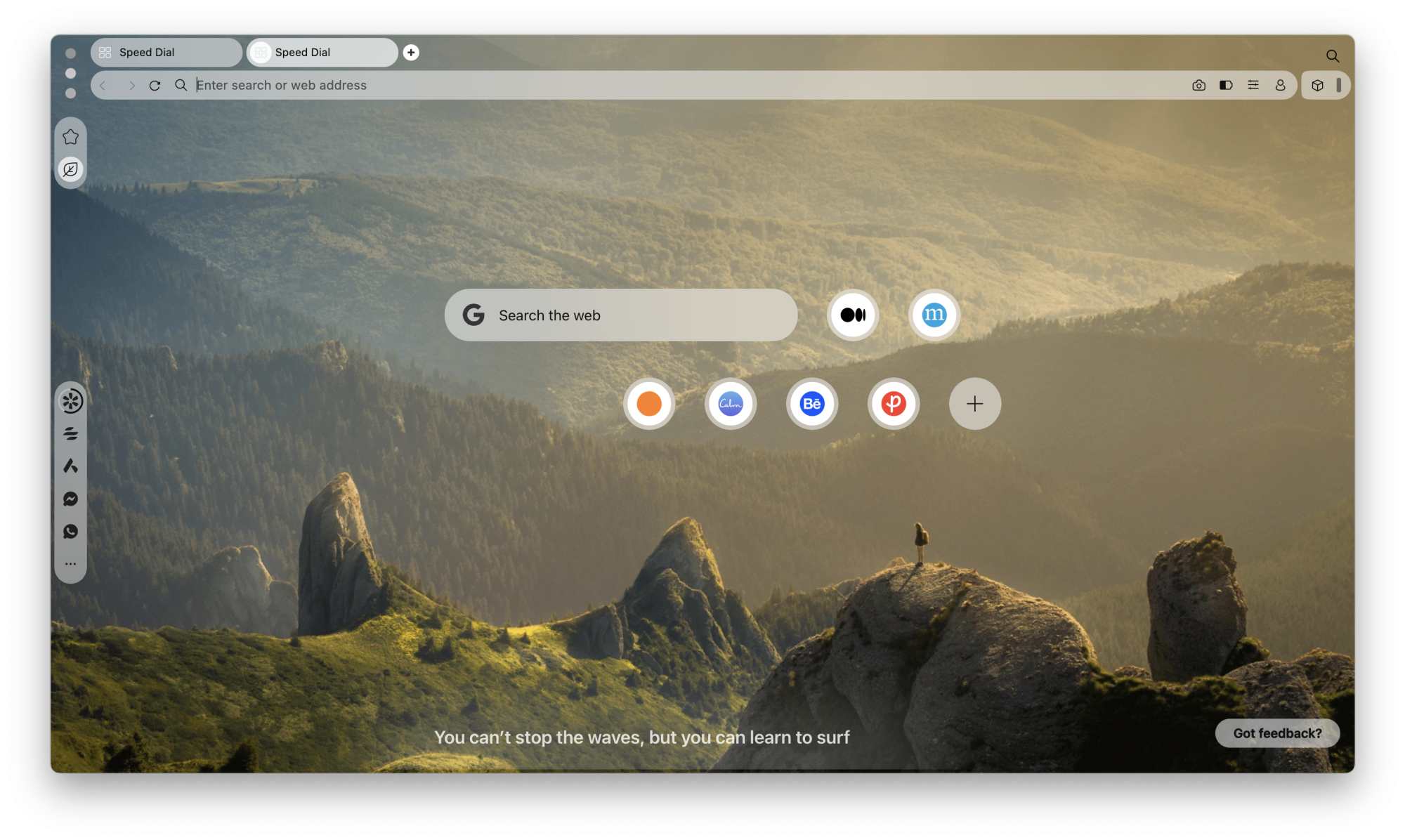 Opera Air Speed Dial interface.