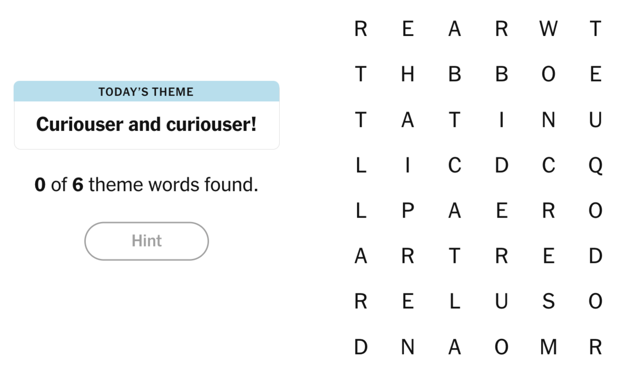 NYT Strands board for January 20, 2025: Curiouser and curiouser!