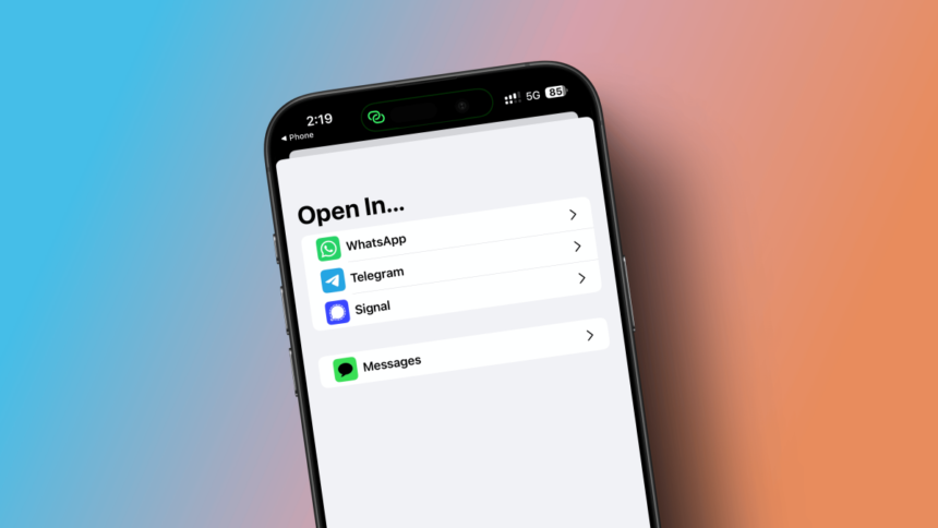 Setting Signal or WhatsApp as the Primary Messaging Application on Your iPhone