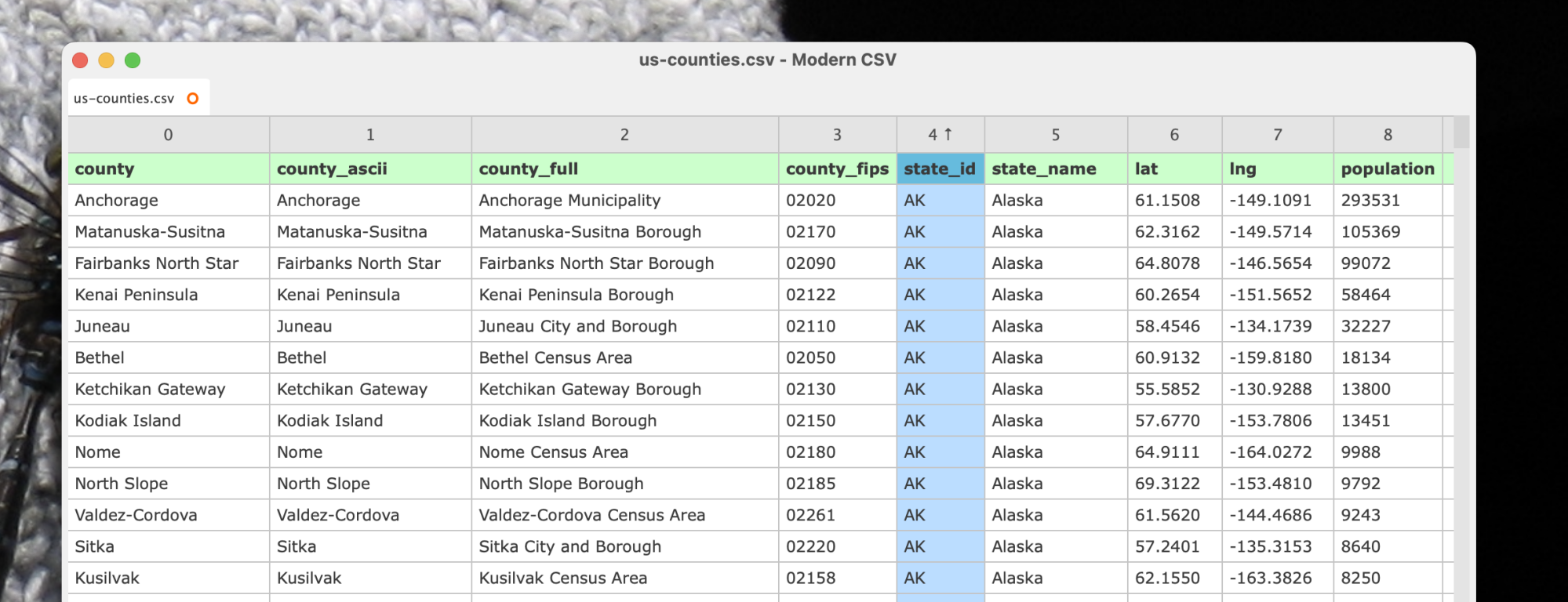 Organized by state screenshot.