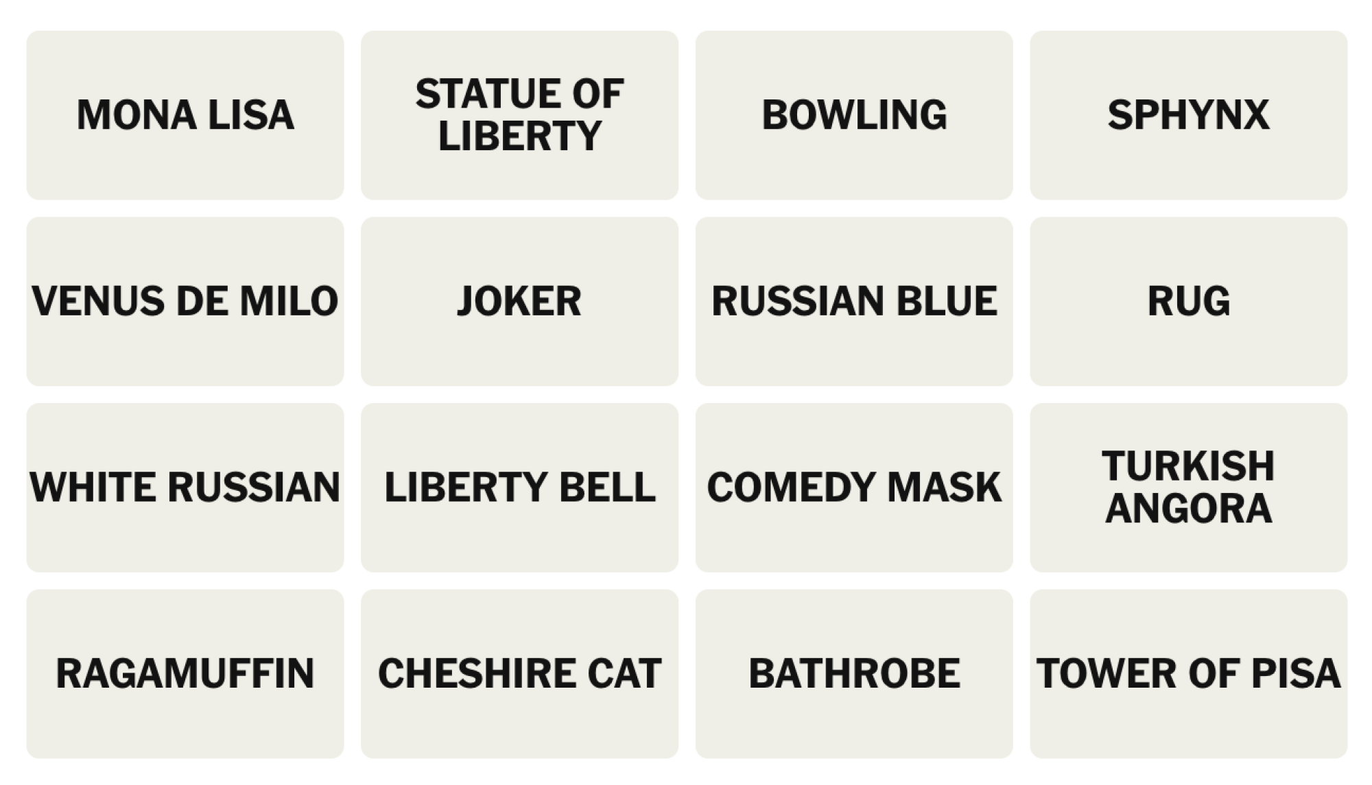NYT Connections game board for March 10, 2025