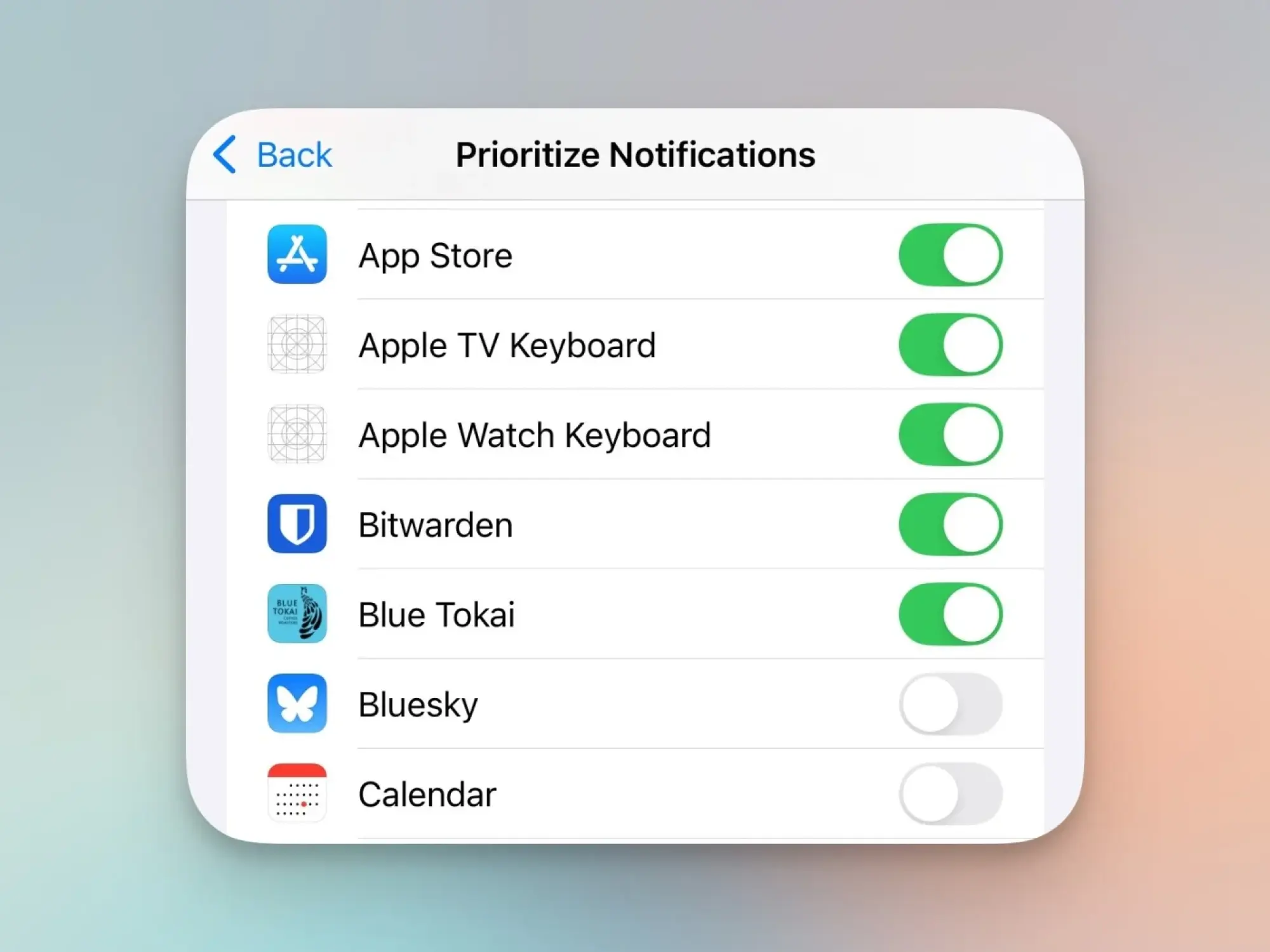 Disable apps for Prioritize Notifications feature.