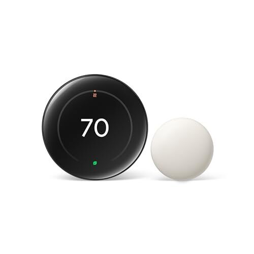 Google Nest Learning Thermostat (4th Gen, 2024), Polished Obsidian