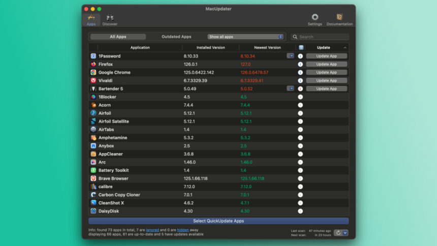 MacUpdater streamlines the process of keeping all Mac applications current with a single click. (DailyHackly.com)