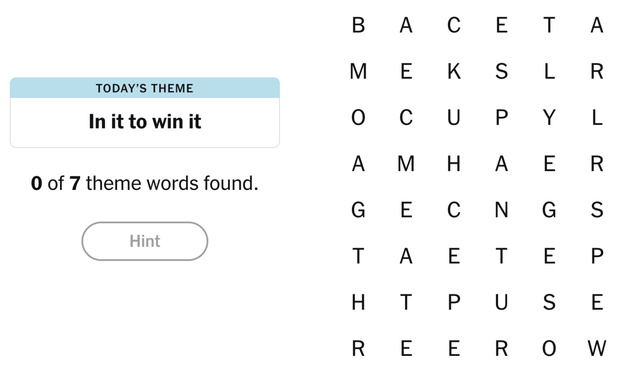 NYT Strands board for April 5, 2025: In it to win it.