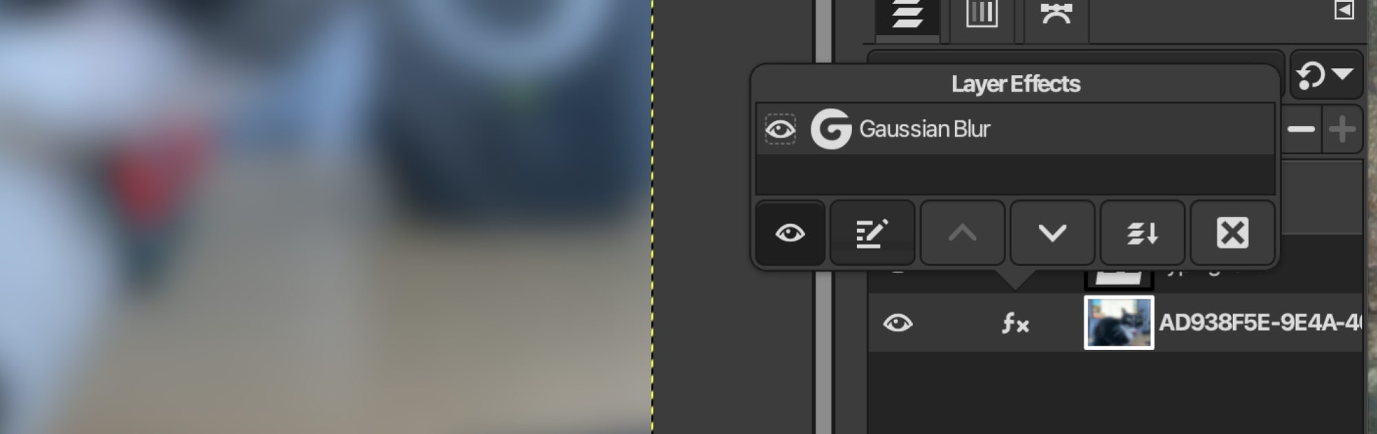 The new Layer Effects tool shown in GIMP