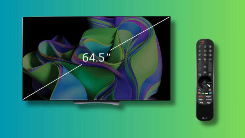 Amazon has reduced the price of the LG C3 65-inch OLED TV to $1,196, marking a significant discount from its original price of $2,599. This model features an OLED evo panel, delivering deep blacks and vibrant colors. It supports 4K resolution with a 120Hz refresh rate and a 0.1ms response time, making it ideal for gaming. Additionally, it includes four HDMI 2.1 ports, compatibility with NVIDIA G-Sync and AMD FreeSync Premium, and runs on LG’s webOS platform.