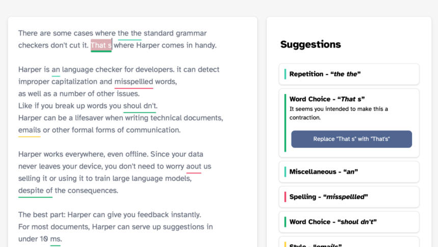 Harper: A Standalone Writing Assistant for Obsidian Beyond Grammarly