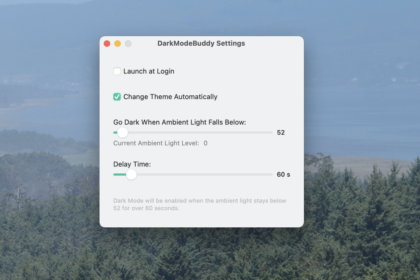 App Instantly Transitions Your Mac to Dark Mode in Dimly Lit Environments