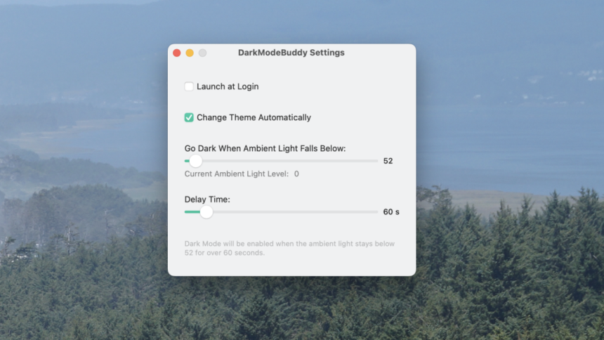 App Instantly Transitions Your Mac to Dark Mode in Dimly Lit Environments