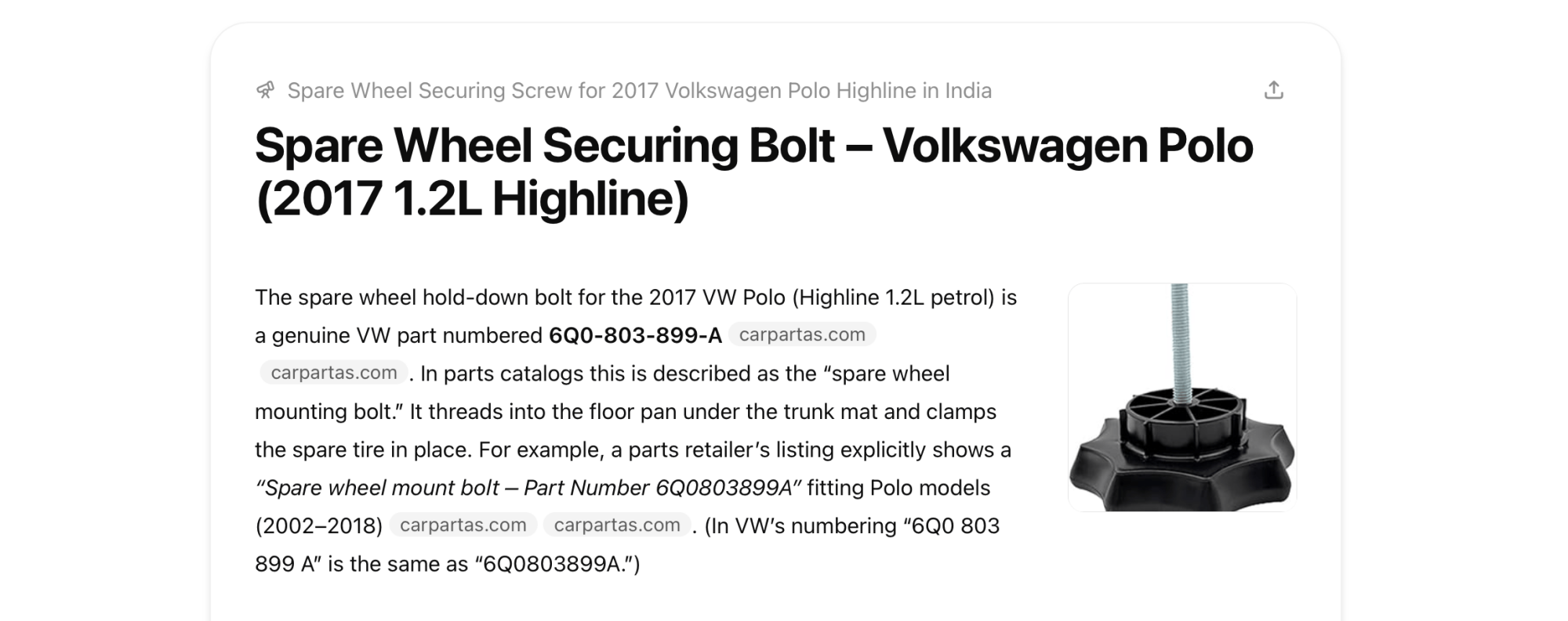 Deep Research report on spare parts.