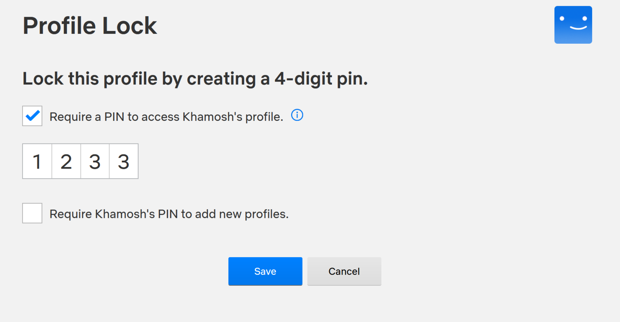 Profile lock in Netflix.