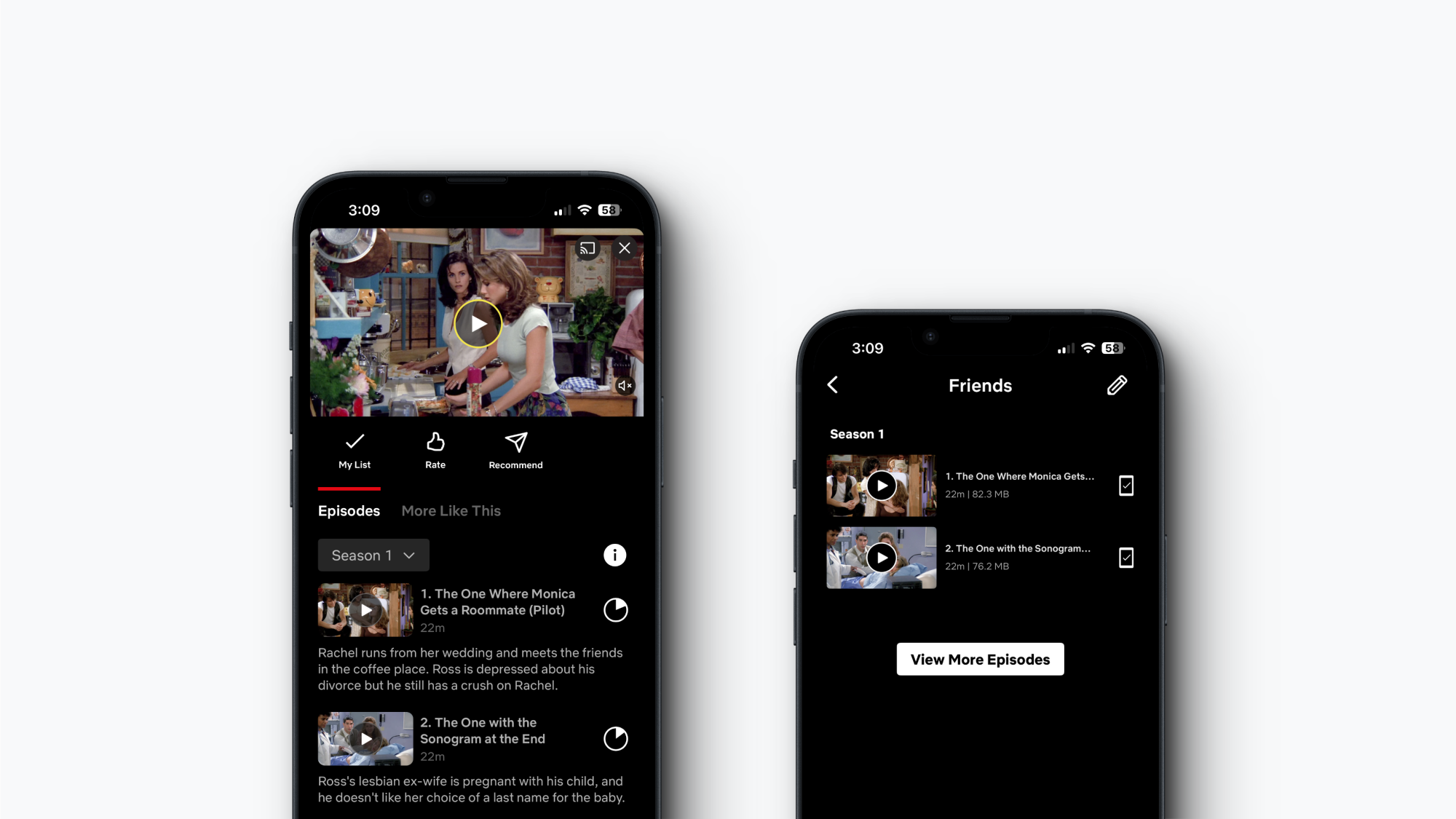 Downloading movies and TV shows on Netflix app.