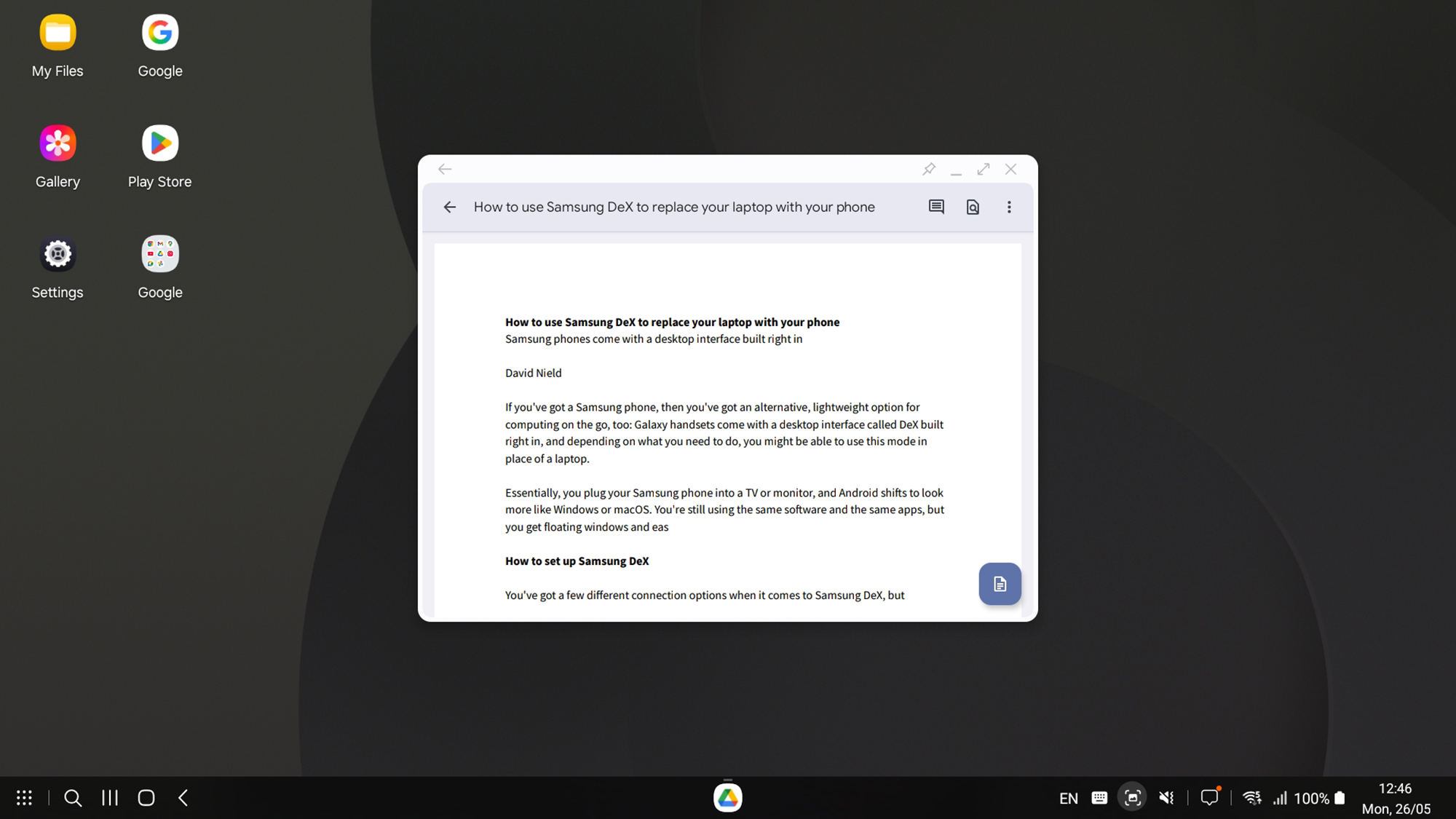 Using Samsung DeX