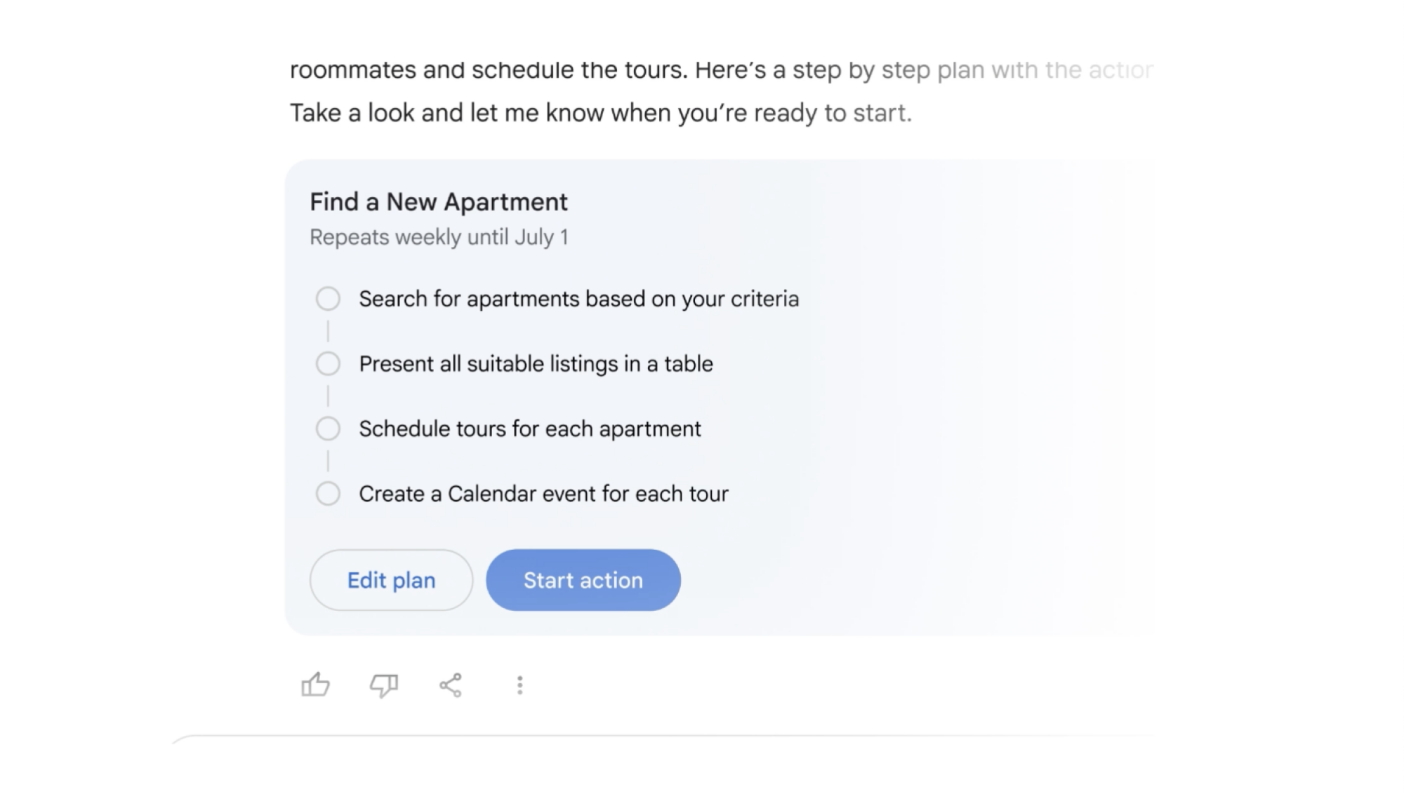 Action planning in Gemini