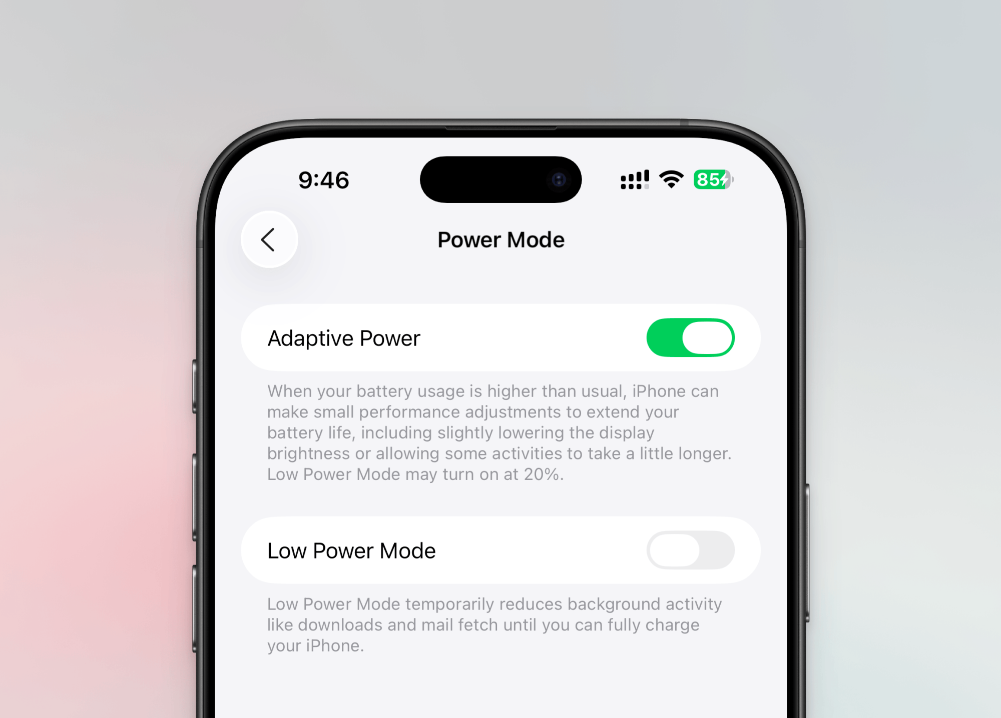Adaptive Power Mode