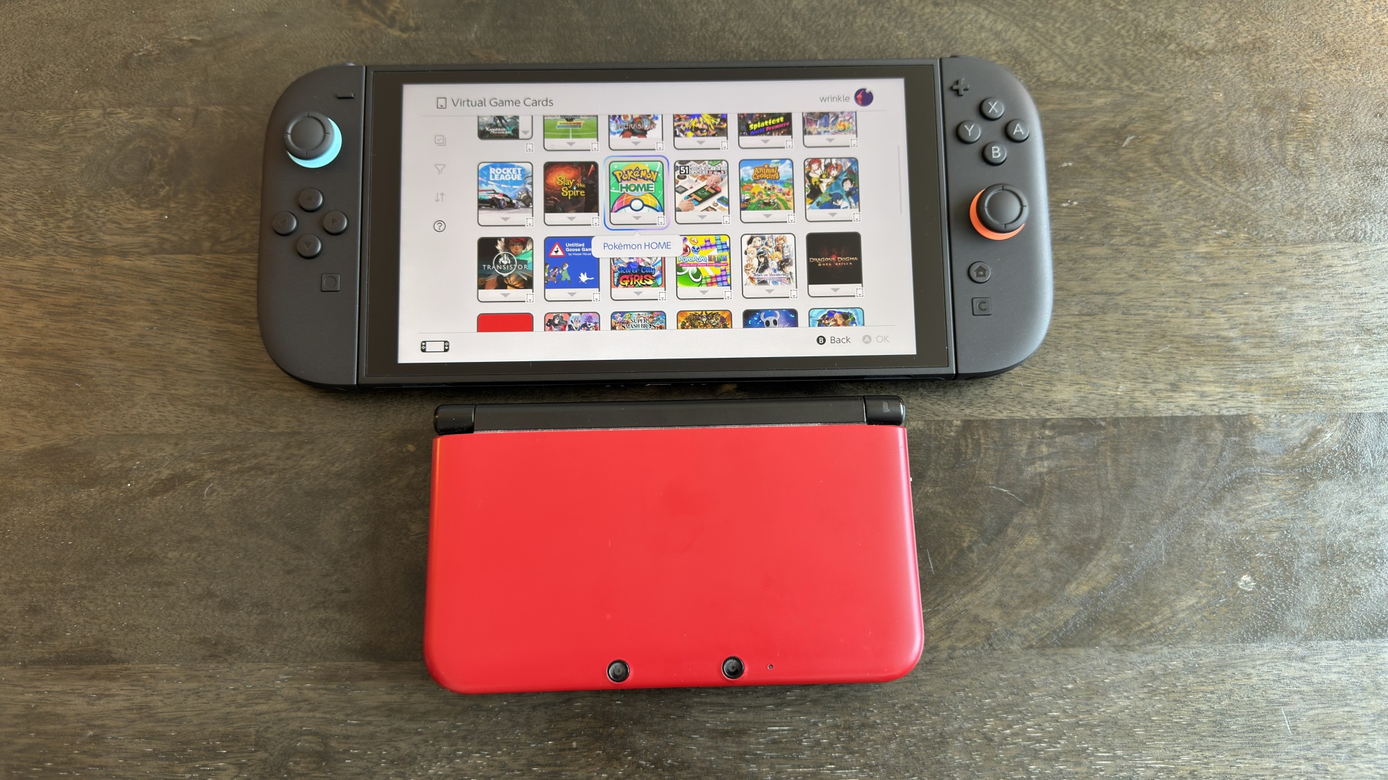Switch 2 alongside a 3DS XL for comparison