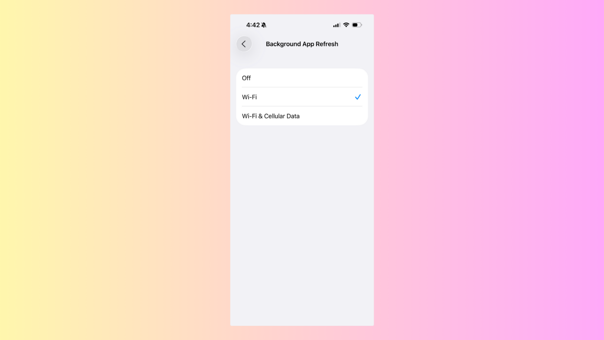Background app refresh iOS 26